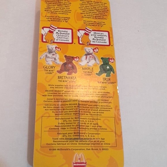 💚 Rare 2000 Britannia Mcds TY Beanie Bear - Picture 3 of 3